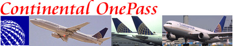 Continental OnePass Frequent Flyer Miles