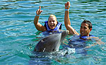 Xel Ha Dolphin Swimming Riviera Maya