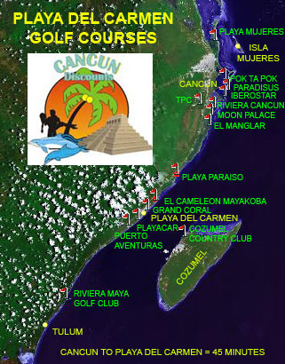 Playa del Carmen Golf Courses Map