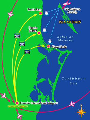hotel zone map cancun. CANCUN FERRY TERMINAL MAP