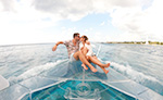 Couple on a Clear Boat Cozumel