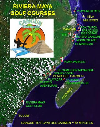 Riviera Maya Golf Courses Map