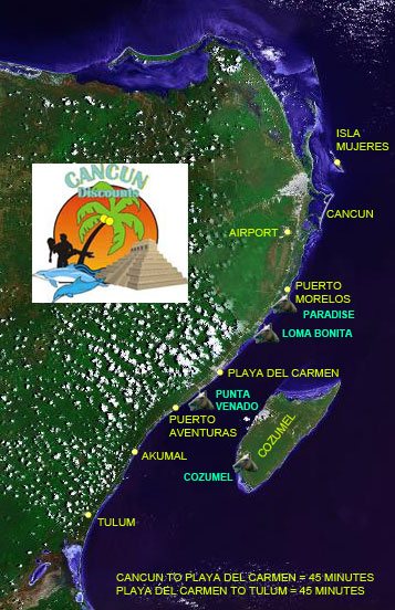Horseback Riding Map - Cancun, Cozumel and Riviera Maya