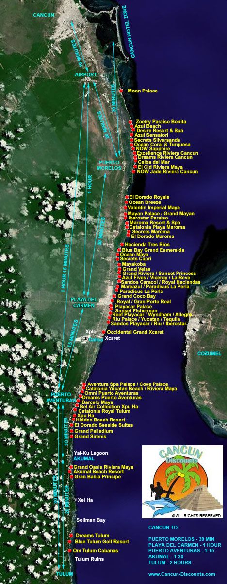 Riviera Maya Hotel Map - Map of Riviera Maya Hotels